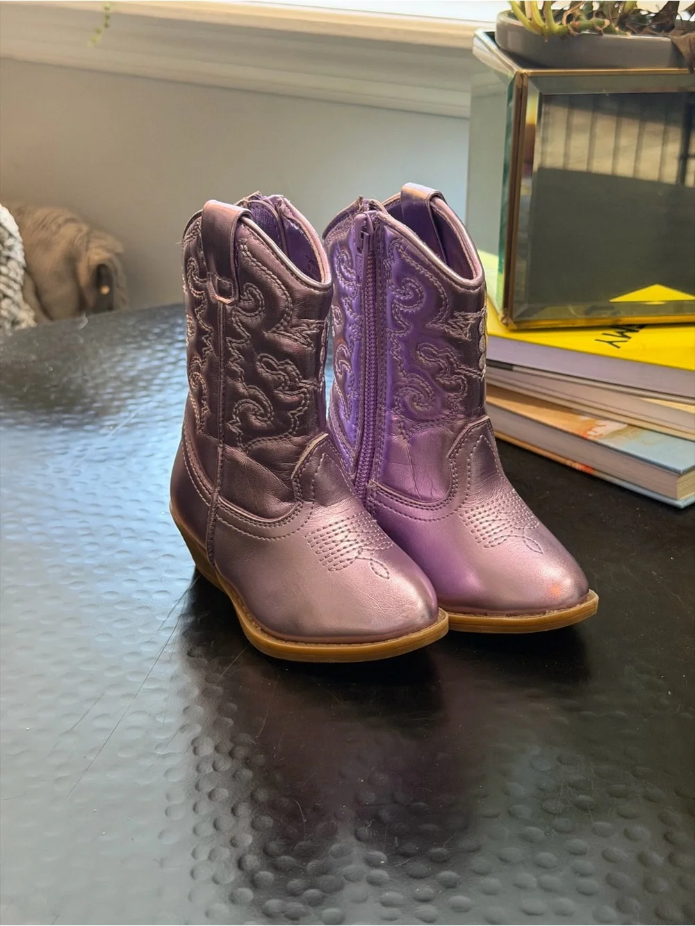 Tucker + Tate Metallic Purple Girls' Cowboy Boots